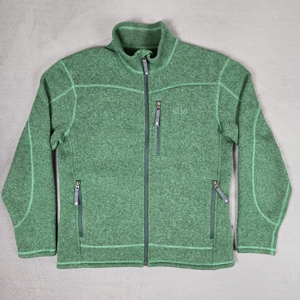 Stio Wilcox Jacket Mens Medium Green Hiking Gorpcore‎ Sweater Full Zip 20049